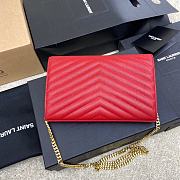 YSL Chain Bag Red Bag Size 22.5x14x4 cm - 3