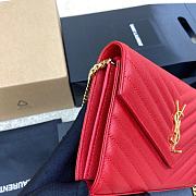 YSL Chain Bag Red Bag Size 22.5x14x4 cm - 2