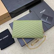 YSL Chain Bag Light Green Bag Size 22.5x14x4 cm - 4