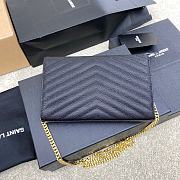 YSL Chain Bag Black Gold Hardware Bag Size 22.5x14x4 cm - 6