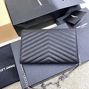YSL Chain Bag Black Silver Hardware Bag Size 22.5x14x4 cm - 6