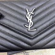 YSL Chain Bag Black Silver Hardware Bag Size 22.5x14x4 cm - 4