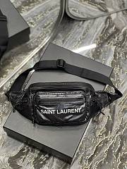 YSL Nylon Waist Bag Black Size 24×16 cm - 4