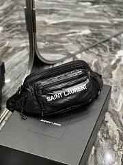 YSL Nylon Waist Bag Black Size 24×16 cm - 6