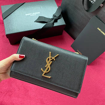 YSL Kate Small Black Leather Gold Hardware Size 20 x 12.5 x 2.5 cm
