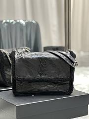 YSL Saint Laurent Niki Medium Shearling-trimmed Quilted Crinkled-leather Shoulder Bag Size 28×20×8.5 cm - 1