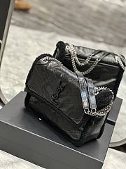 YSL Saint Laurent Niki Medium Shearling-trimmed Quilted Crinkled-leather Shoulder Bag Size 28×20×8.5 cm - 2