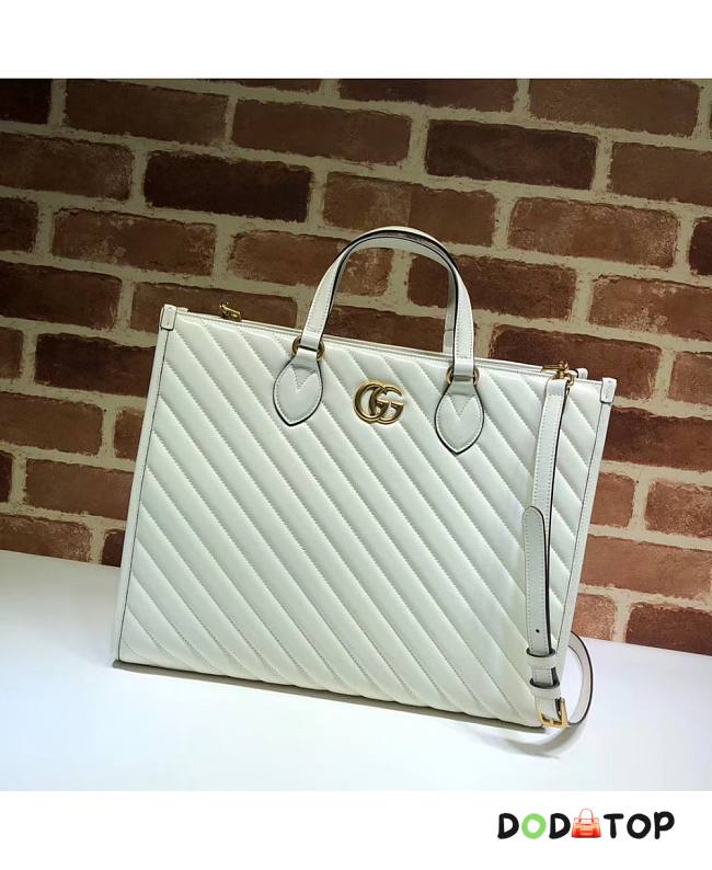 Gucci GG Marmont Top-Handle Tote Bag White Size 35 x 28 x 14 cm - 1