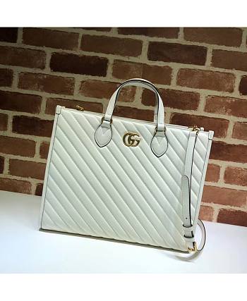 Gucci GG Marmont Top-Handle Tote Bag White Size 35 x 28 x 14 cm