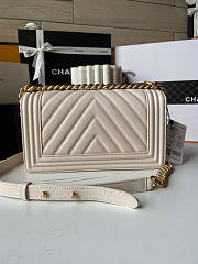 Chanel Caviar Boy Bag In Cream Gold Hardware Size 25 cm - 4