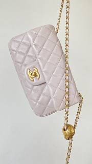 Chanel Flap Bag Lambskin Ball Gold Pink Size 20 cm - 4