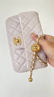 Chanel Flap Bag Lambskin Ball Gold Pink Size 20 cm - 3