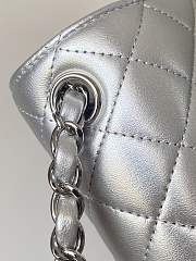 Chanel Flap Bag Mini Silver Size 17 cm - 4