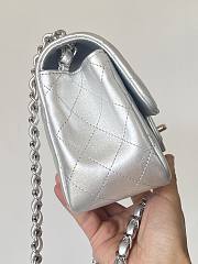 Chanel Flap Bag Mini Silver Size 17 cm - 5