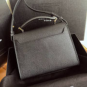 YSL Saint Laurent Cassandra Mini Top Handle Bag In Black Grained Leather Size 20 x 16 x 7.5 cm - 4