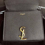 YSL Saint Laurent Cassandra Mini Top Handle Bag In Black Grained Leather Size 20 x 16 x 7.5 cm - 3