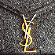 YSL Saint Laurent Cassandra Mini Top Handle Bag In Black Grained Leather Size 20 x 16 x 7.5 cm - 2