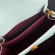 YSL Saint Laurent Cassandra Mini Top Handle Bag In White Grained Leather Size 20 x 16 x 7.5 cm - 6