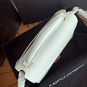 YSL Saint Laurent Cassandra Mini Top Handle Bag In White Grained Leather Size 20 x 16 x 7.5 cm - 5