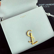 YSL Saint Laurent Cassandra Mini Top Handle Bag In White Grained Leather Size 20 x 16 x 7.5 cm - 2