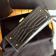 YSL Saint Laurent Cassandra Mini Top Handle Bag In Black Crocodile Leather Size 20 x 16 x 7.5 cm - 2