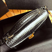 YSL Saint Laurent Cassandra Mini Top Handle Bag In Black Crocodile Leather Size 20 x 16 x 7.5 cm - 3