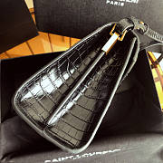 YSL Saint Laurent Cassandra Mini Top Handle Bag In Black Crocodile Leather Size 20 x 16 x 7.5 cm - 4