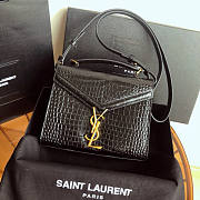YSL Saint Laurent Cassandra Mini Top Handle Bag In Black Crocodile Leather Size 20 x 16 x 7.5 cm - 5