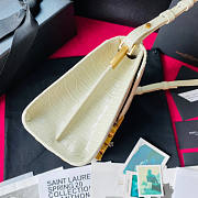 YSL Saint Laurent Cassandra Mini Top Handle Bag In White Crocodile Leather Size 20 x 16 x 7.5 cm - 6