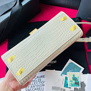 YSL Saint Laurent Cassandra Mini Top Handle Bag In White Crocodile Leather Size 20 x 16 x 7.5 cm - 4