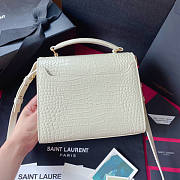 YSL Saint Laurent Cassandra Mini Top Handle Bag In White Crocodile Leather Size 20 x 16 x 7.5 cm - 2