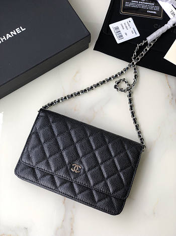 Chanel WOC Caviar Leather Silver Hardware Size 19 x 12 x 13 cm