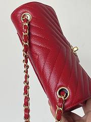 Chanel V Flap Bag Caviar Red Size 20 cm - 6