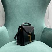 YSL Saint Laurent Cassandra Mini Top Handle Bag In Black Leather Size 20 x 16 x 7.5 cm - 4