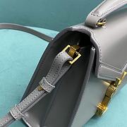 YSL Saint Laurent Cassandra Mini Top Handle Bag In Gray Leather Size 20 x 16 x 7.5 cm - 3