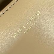 YSL Saint Laurent Cassandra Mini Top Handle Bag In Beige Leather Size 20 x 16 x 7.5 cm - 6