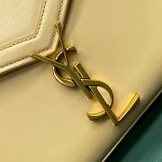YSL Saint Laurent Cassandra Mini Top Handle Bag In Beige Leather Size 20 x 16 x 7.5 cm - 2