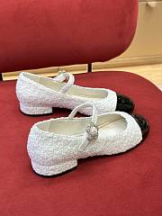 Chanel Tweed Shoes White - 5