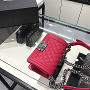 Chanel Boy Bag Caviar Pink Silver Hardware Size 20 cm - 4