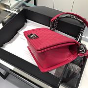 Chanel Boy Bag Caviar Pink Silver Hardware Size 25 cm - 5