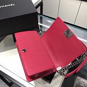 Chanel Boy Bag Caviar Pink Silver Hardware Size 25 cm - 4