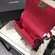 Chanel Boy Bag Caviar Pink Silver Hardware Size 25 cm - 2