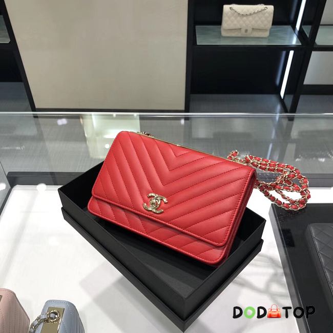 Chanel WOC Trendy Red Gold Hardware Size 12.3 × 19.2 × 3.5 cm - 1