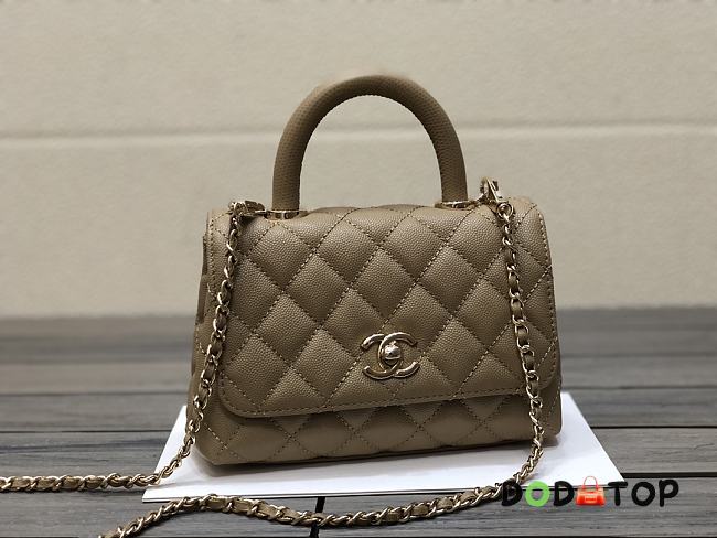 Chanel Coco Handle Bag Dark Beige Size 19 cm - 1