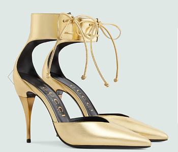 Gucci Women's high heel metallic pump 105mm