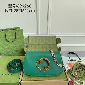 Gucci Blondie Shoulder Bag Green Size 28 x 16 x 4 cm