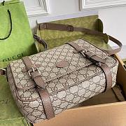 Gucci GG Messenger Bag Beige Ebony GG Supreme Canvas Brown Leather Size 28 x 24 x 8.5 cm - 6