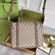 Gucci GG Messenger Bag Beige Ebony GG Supreme Canvas Brown Leather Size 28 x 24 x 8.5 cm - 4