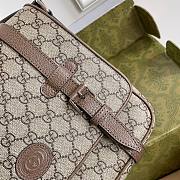 Gucci GG Messenger Bag Beige Ebony GG Supreme Canvas Brown Leather Size 28 x 24 x 8.5 cm - 2