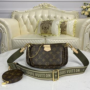 Louis Vuitton LV Multi Pochette Accessoires Green Strap Size 24 cm